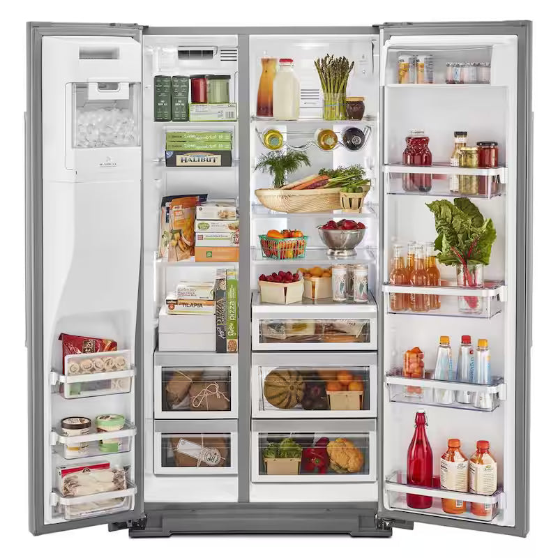 Counter Depth Stainless Steel Side by Side Refrigerator E2445