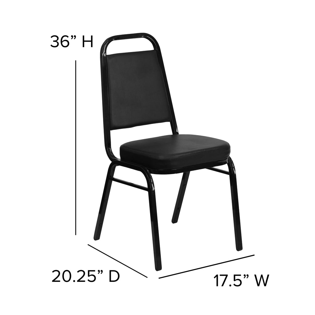 4 Pack Black Vinyl Stacking Banquet Chair Y885538