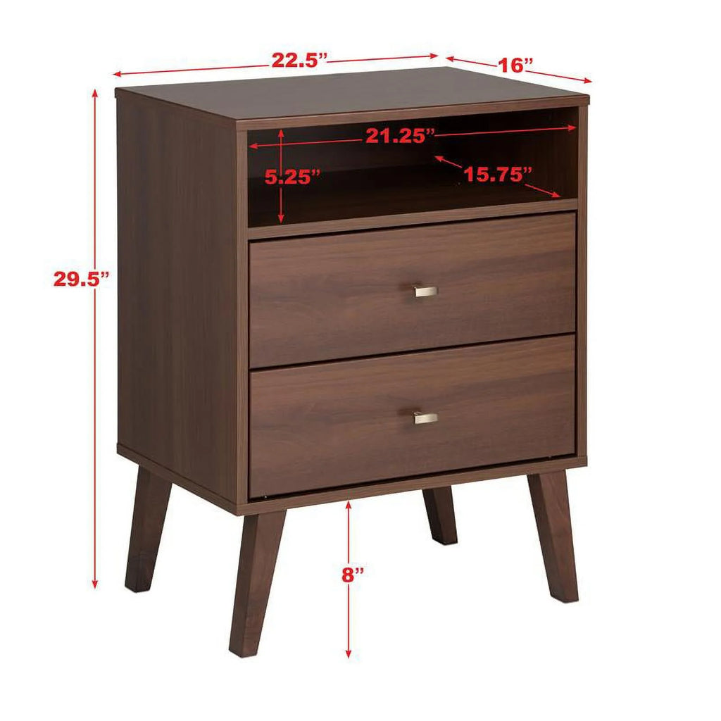 2 Piece Wood Nightstand Set with 2 Drawer C376720