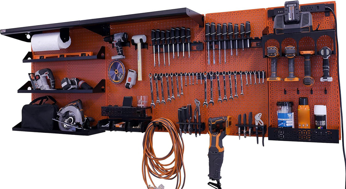 96" x 32" Metal Pegboard Wall Storage System B60329