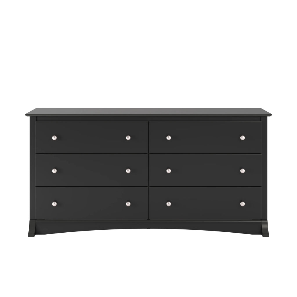 Black 6 Drawer Double Dresser F74745