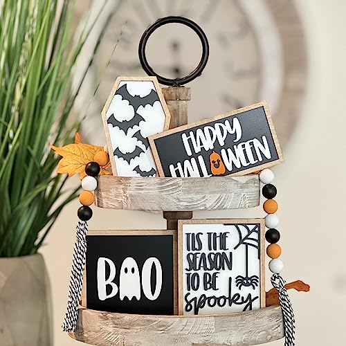 7 Pcs Halloween Themed Tiered Tray Decor Set R5737