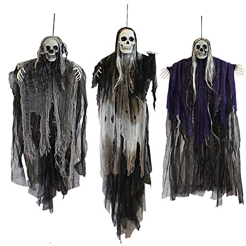 3 Pack Hanging Halloween Skeleton Ghosts Decorations E598