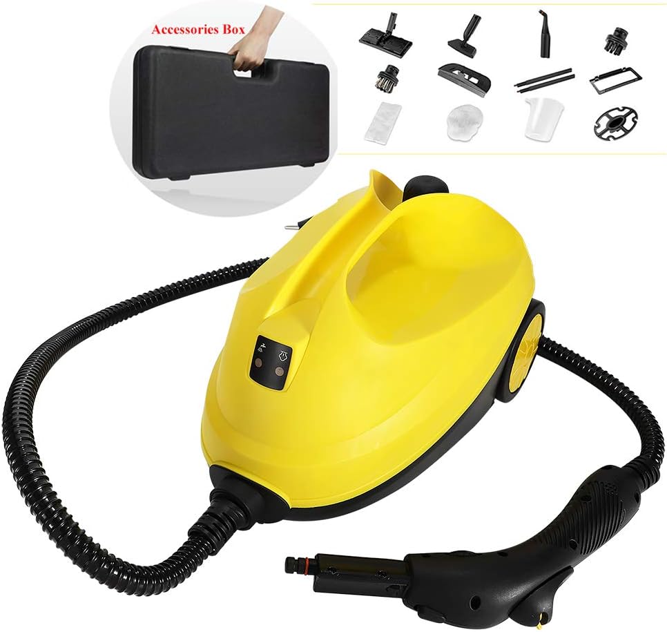 2000W High Temperature Pressure Steam Cleaner with Accessories Storage Box (Yellow) J360577