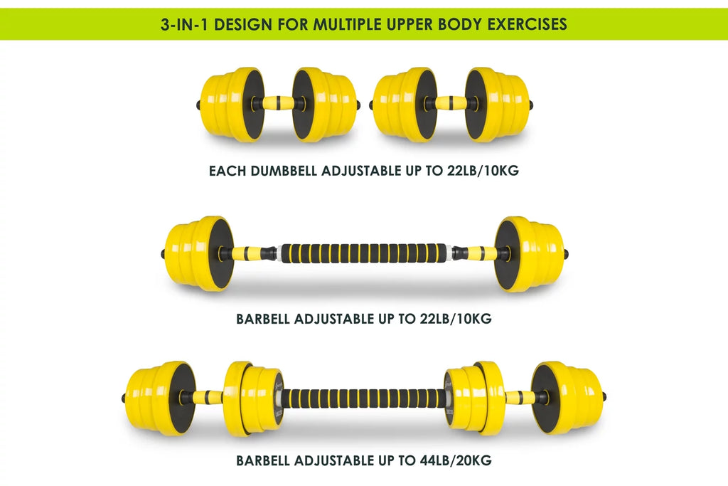 Adjustable Dumbbells and Barbell Set, 44LB O9877