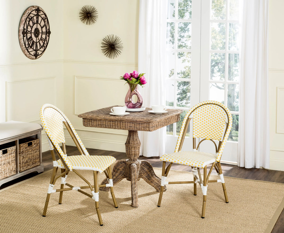 Blue White Set of 2 Outdoor Bistro Side Chair D89884