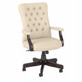Antique White Faux Leather Office Chair with Arms N9859