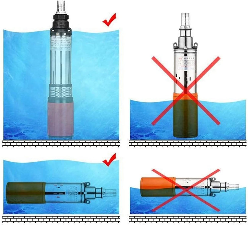 12V DC 250W Stainless Steel Submersible Water Pump 25m 4000L/H 1In Outlet W820