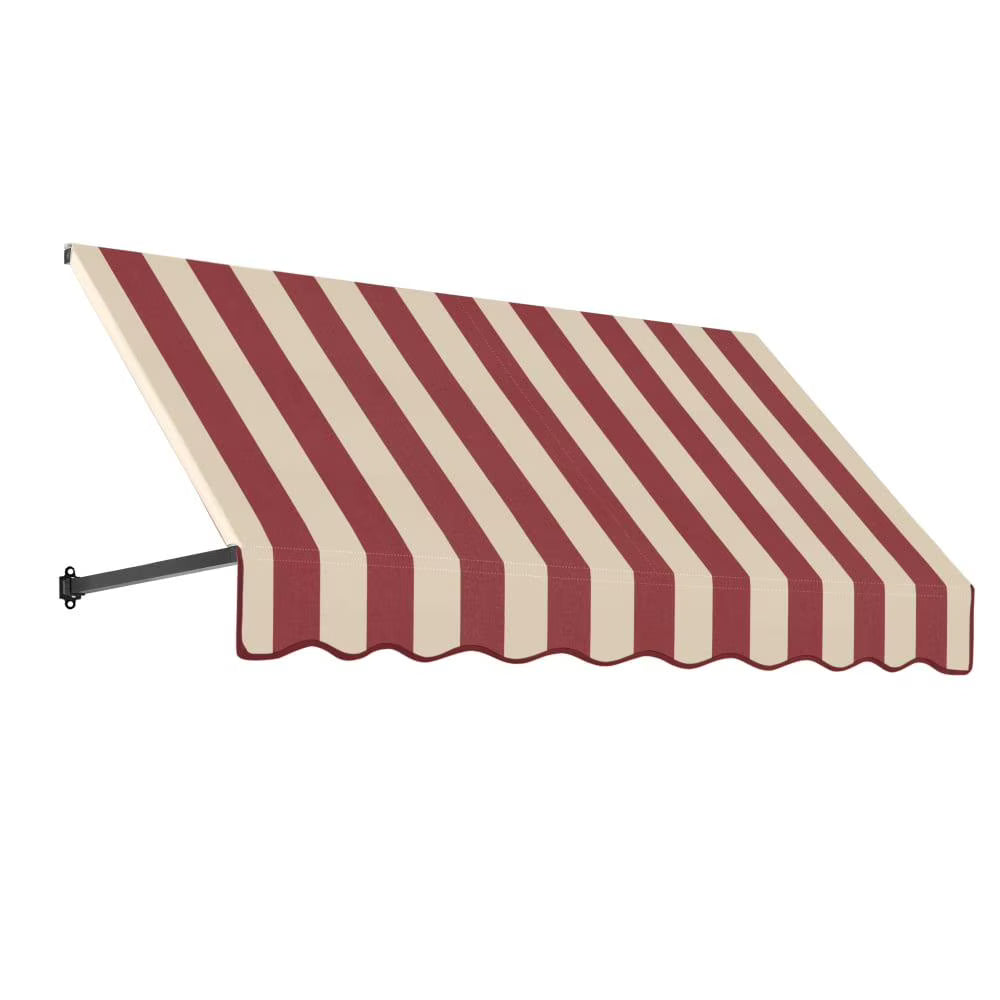 Burgundy/Tan Stripe Acrylic Fixed Awning A46292