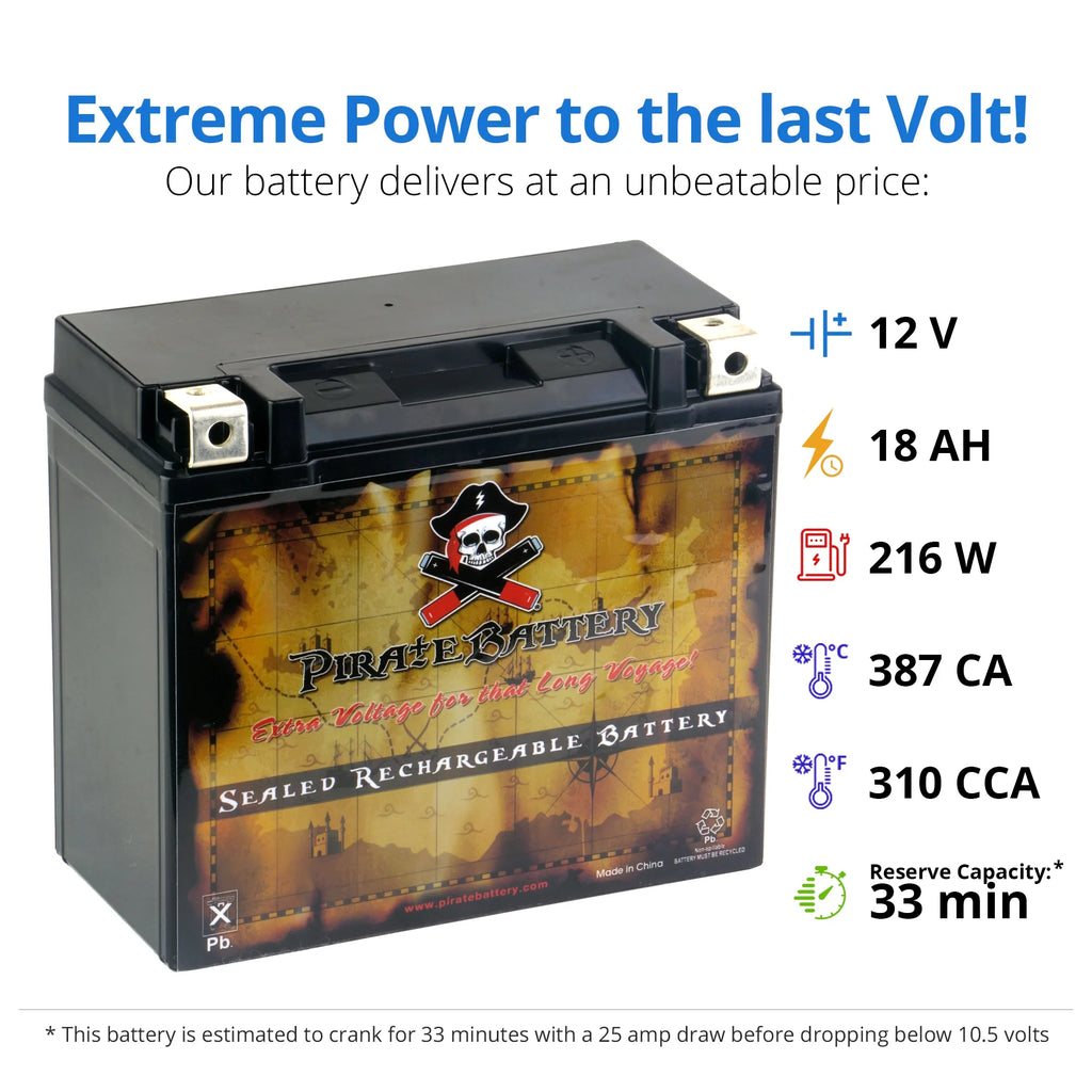 12 Volts 18 Ah 310 Cca Motorcycle Battery Y617