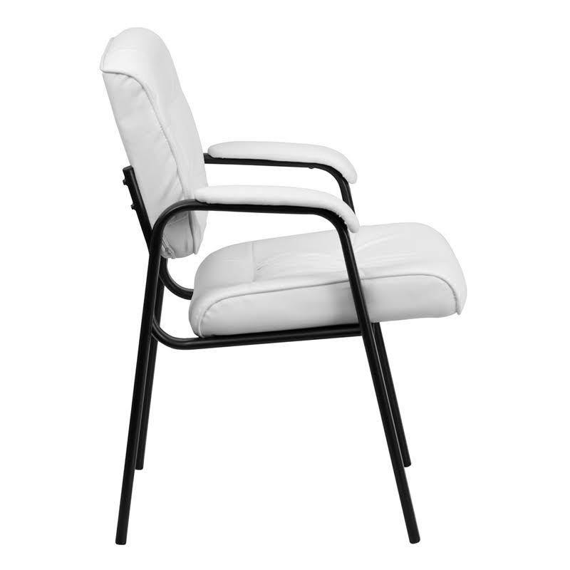 Brown Leather Executive Side Reception Chair with Black Frame L976224