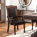 Faux Leather Dining Arm Chairs Set of 2 Y9265