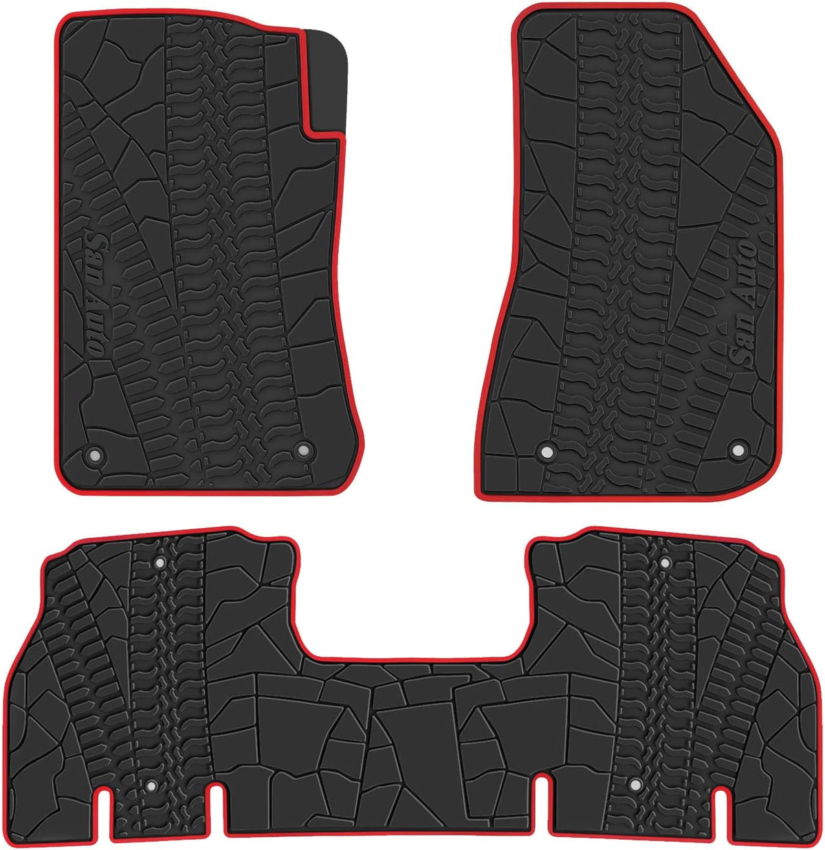 Black Rubber Car Floor Mat Pack of 2 K324
