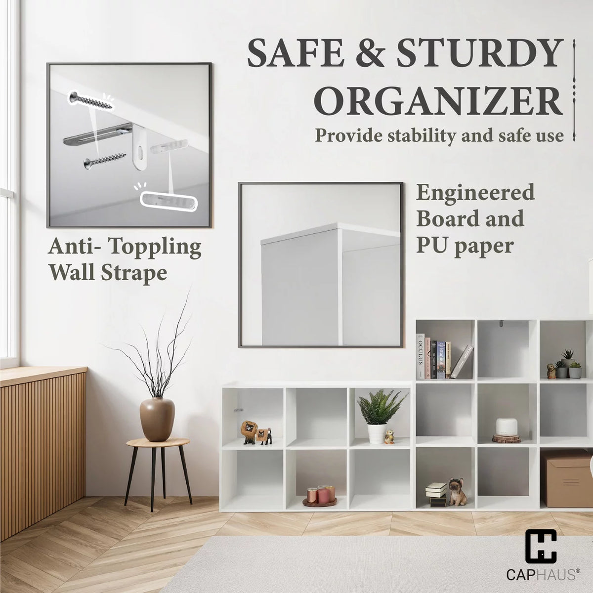 11-Inch Cube Storage Organizer Shelf with Back P497