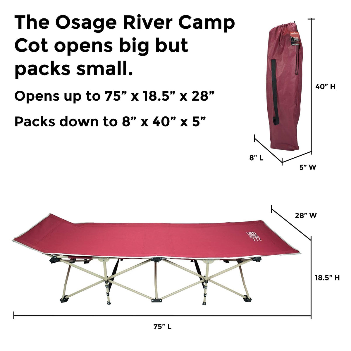 Folding Camp Cot with Carry Bag R593141