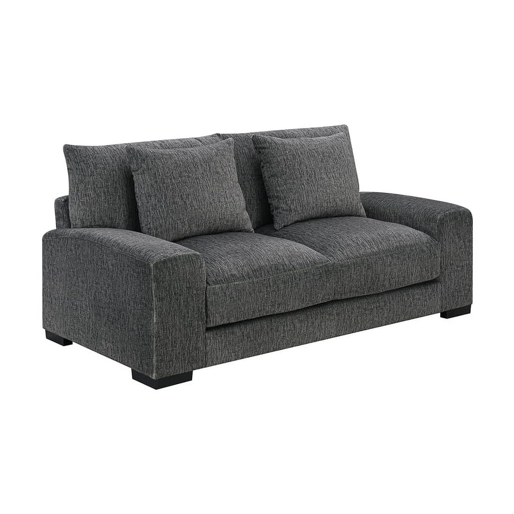 Gray Soft Microfiber Loveseat I633437