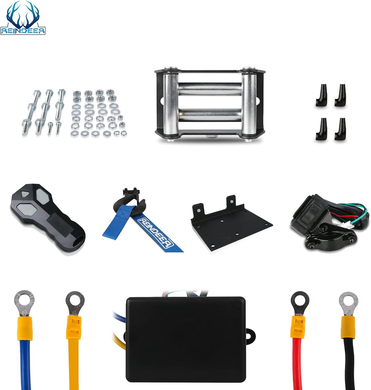 12V 3000 lb Electric Winch Kit with Steel Cable Wire Rope Waterproof IP67 Wireless Remotes S87175
