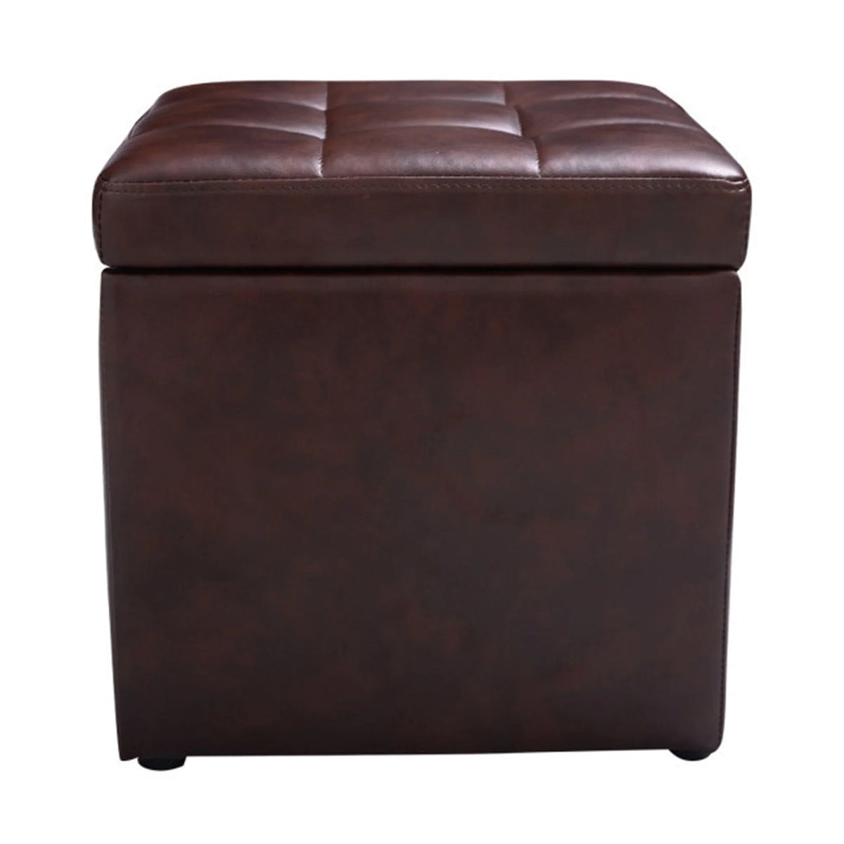 Brown Ottoman Pouffe Storage Box Footstool 16 Inch S6718