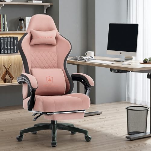 Fabric Gaming Chair with Footrest M984412