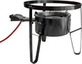 19" Tall Stand Combo Cooker Outdoor Stove Portable High Pressure Gas Patio Deep Fry BBQ with Hose C5869