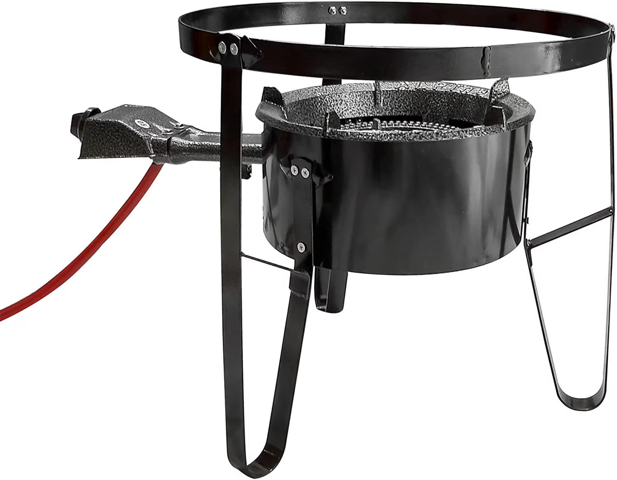 19" Tall Stand Combo Cooker Outdoor Stove Portable High Pressure Gas Patio Deep Fry BBQ with Hose C5869