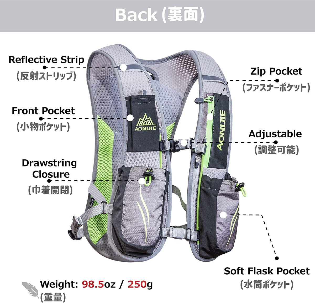 BPA Free Leakproof Water Bottles Flask with Hydration Belt Waist Packs Z33371