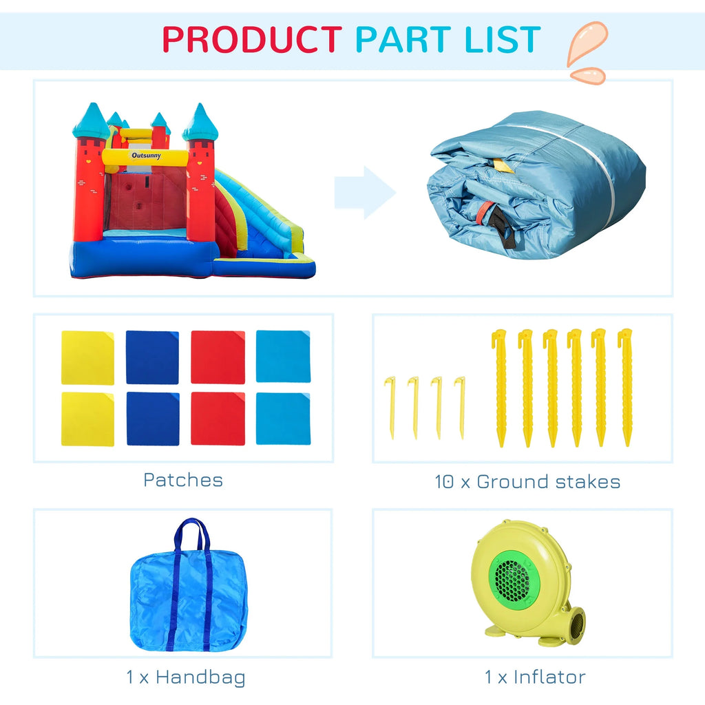 4 in 1 Inflatable Bounce House with Slide, Climbing Wall, and Pool or Ball Pit Z108372