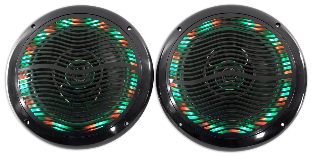 Black 6.5 Marine Speakers with Multi Color LED M5263