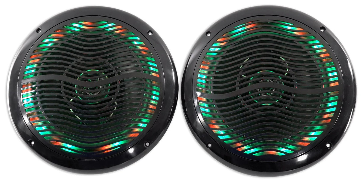 Black 6.5 Marine Speakers with Multi Color LED M5263