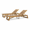 Wood and Iron Chaise Lounges Set of 2 B1071