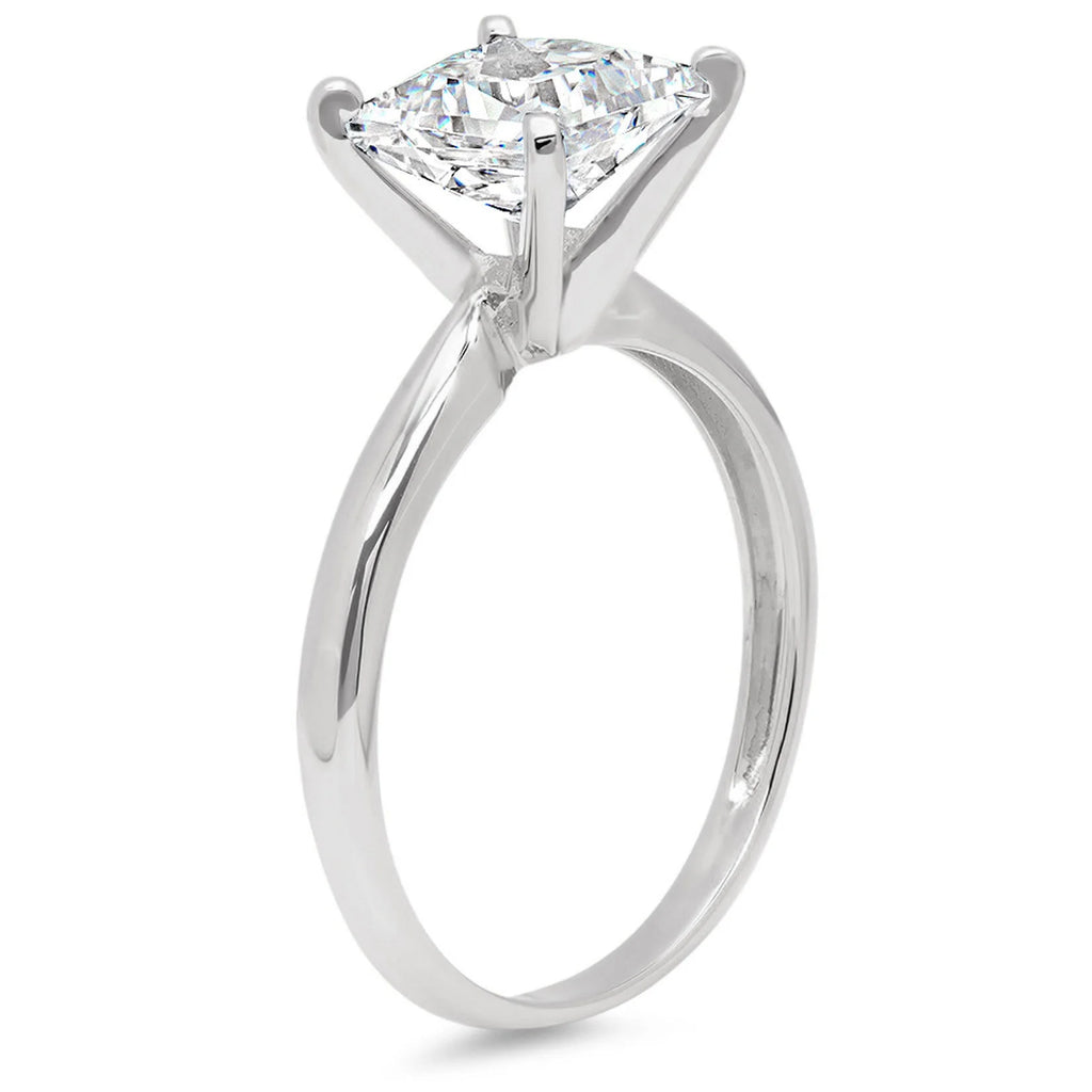 Moissanite Princess Cut Solitaire Ring R3627