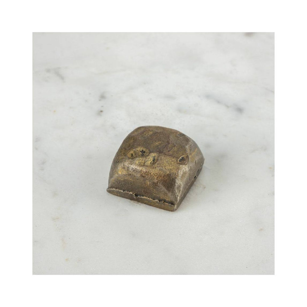 White Marble and Antique Gold Accent Table I5131