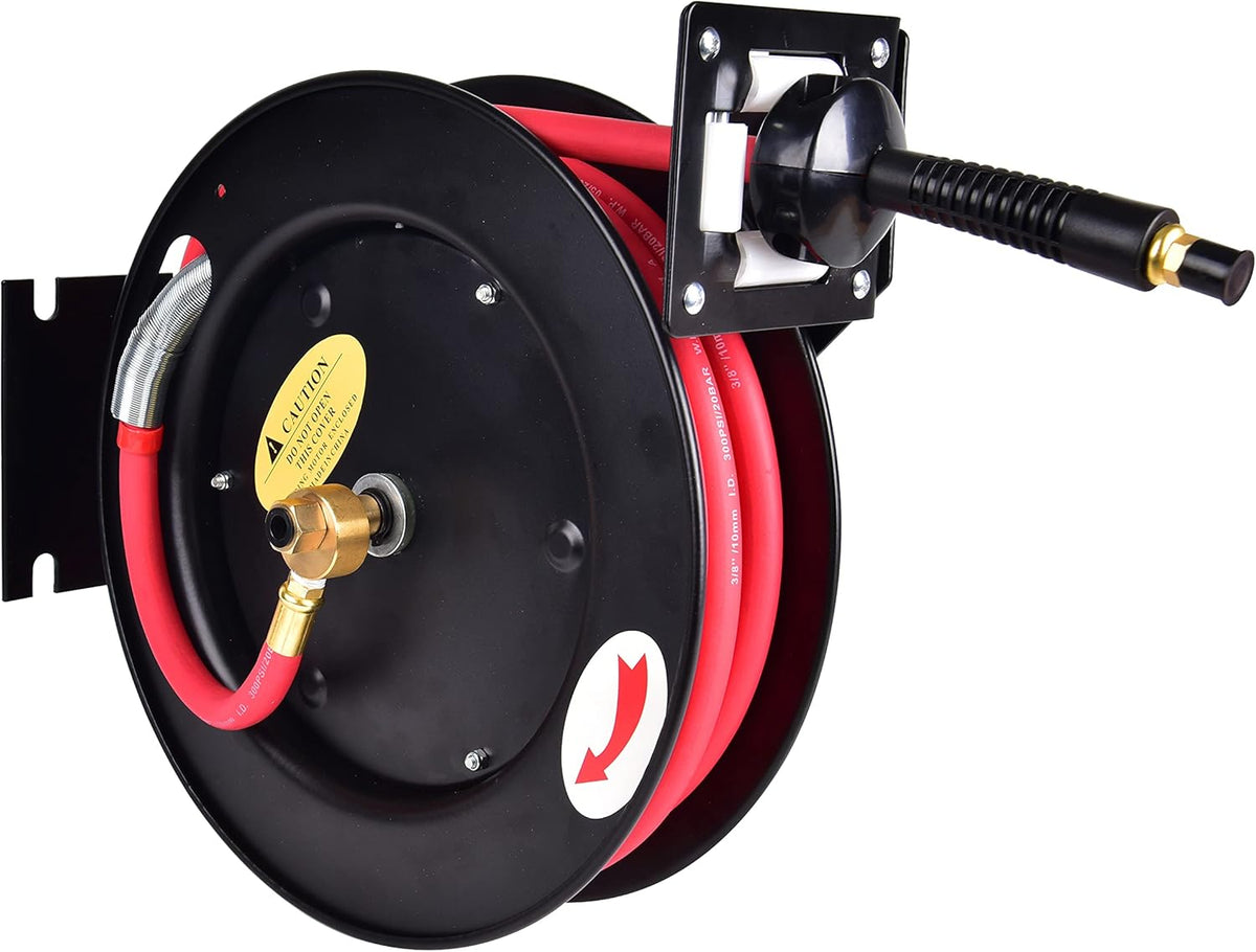 3/8 in x 25 ft Retractable Air Hose Reel, Wall Mount, 300 PSI, Pack of 2 T125502