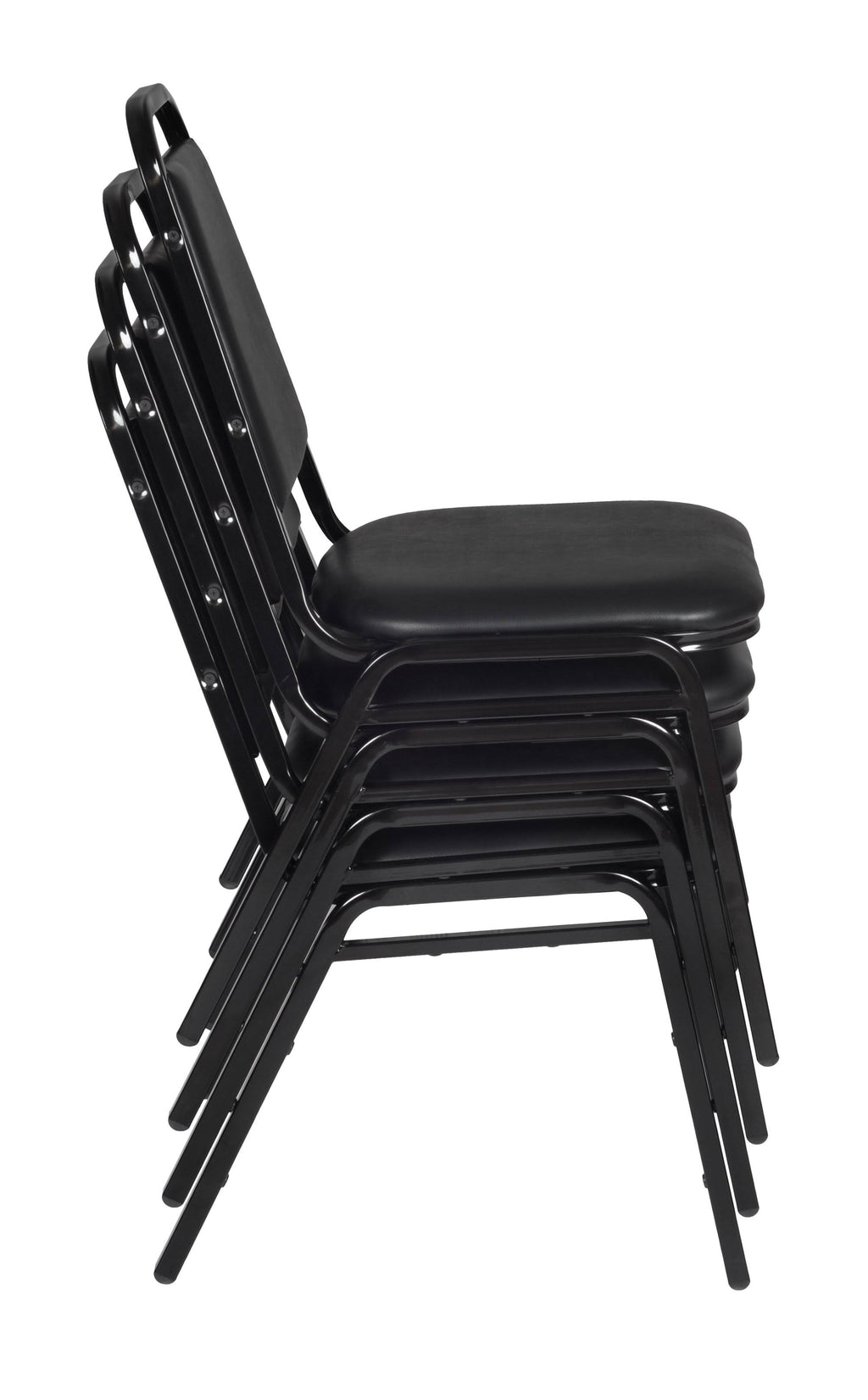 30x22 Round Breakroom Table Grey and 4 Restaurant Stack Chairs Black E8962