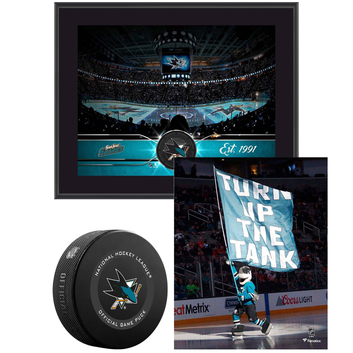 San Jose Sharks Young Collectors Bundle Plaque 2019 Model Official Game Puck E16377