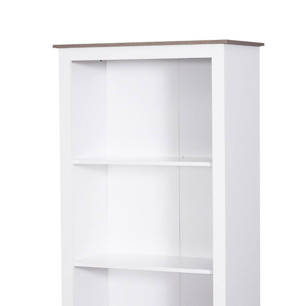 White Wood Free Standing Bathroom Linen Tower Storage Cabinet E23095