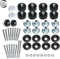 18Pcs Polyurethane Body Mount Bushing Kit with Hardware & Steel Sleeves (Black) T23524