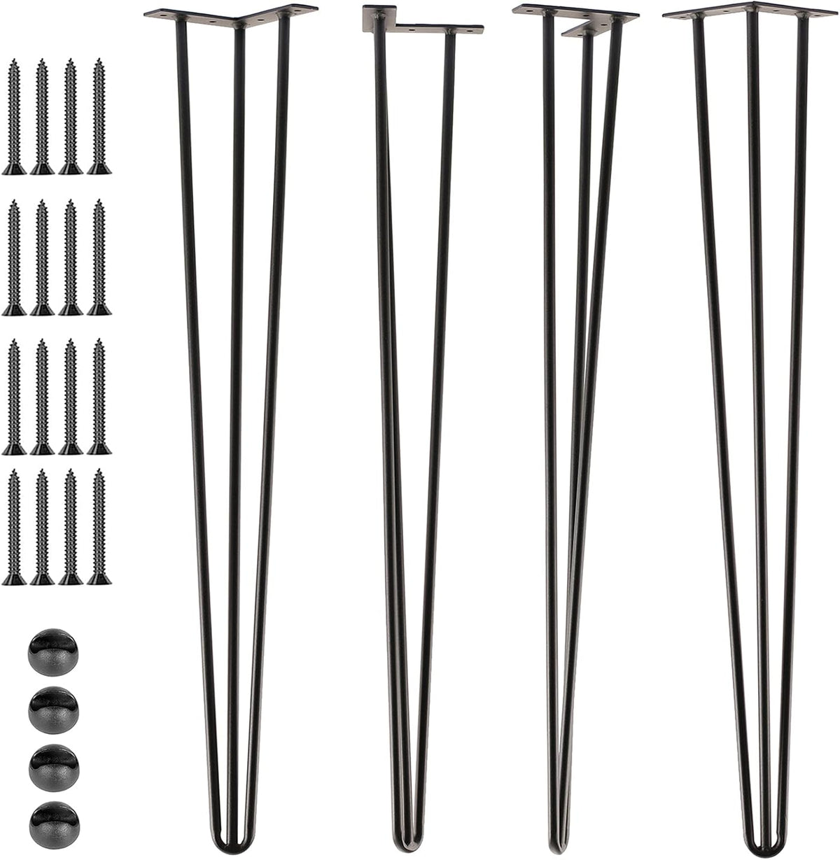 Black 30 inch 4 Pcs Heavy Duty Furniture Legs L157137