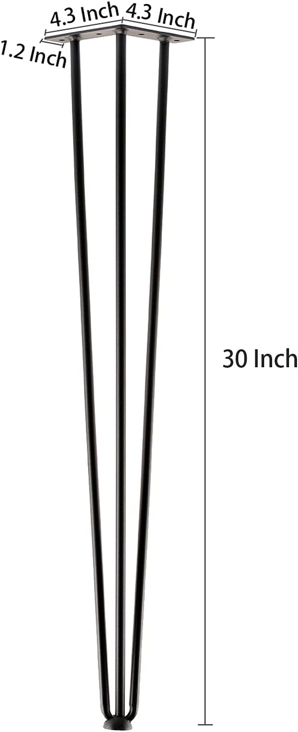 Black 30 inch 4 Pcs Heavy Duty Furniture Legs L157137