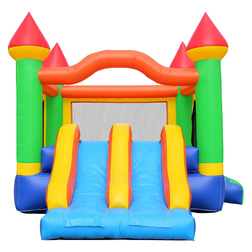 Mega Double Slide Castle Bounce House PVC with Blower A307