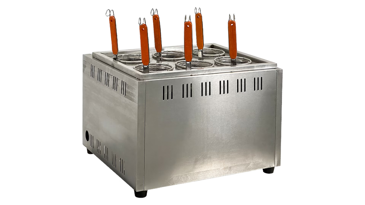 6 Basket Commercial Pasta Cooker, Stainless Steel, Propane J647