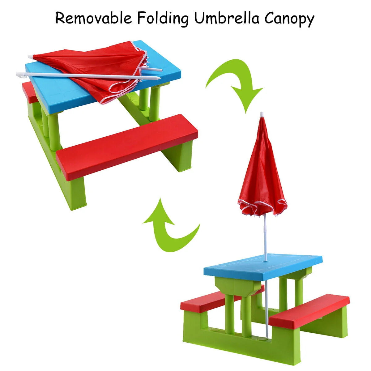 Kids Picnic Table with Umbrella G543775