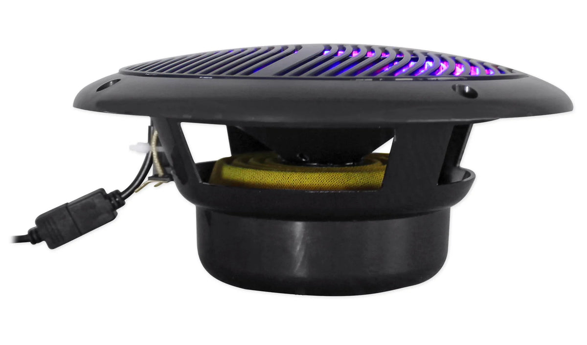 Black 6.5 Marine Speakers with Multi Color LED M5263