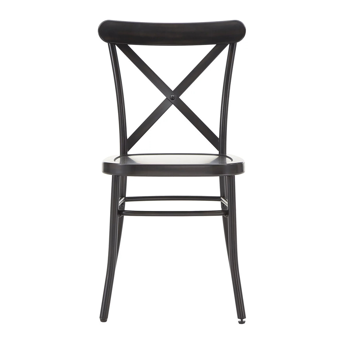 Antique Black Metal Dining Chairs Set of Two U473