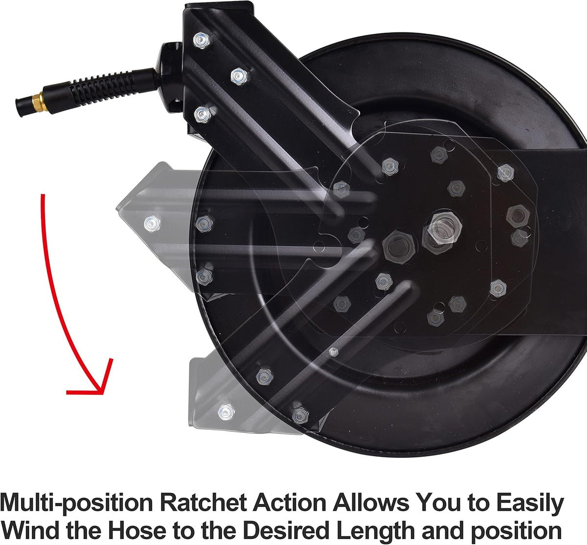 3/8 in x 25 ft Retractable Air Hose Reel, Wall Mount, 300 PSI, Pack of 2 T125502