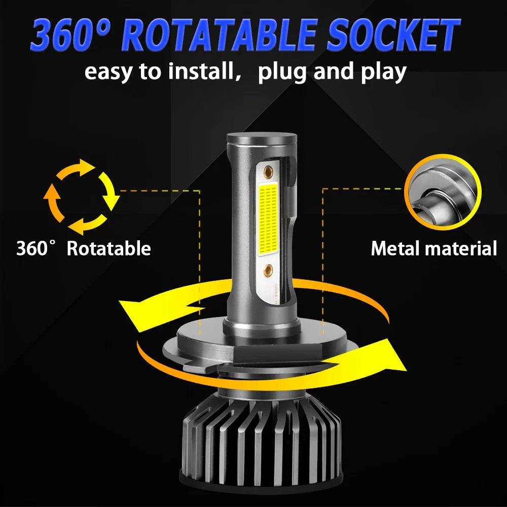 H4/9003/HB2 LED Bulb 6500K Cool White IP68 Waterproof Pack of 2 B401423
