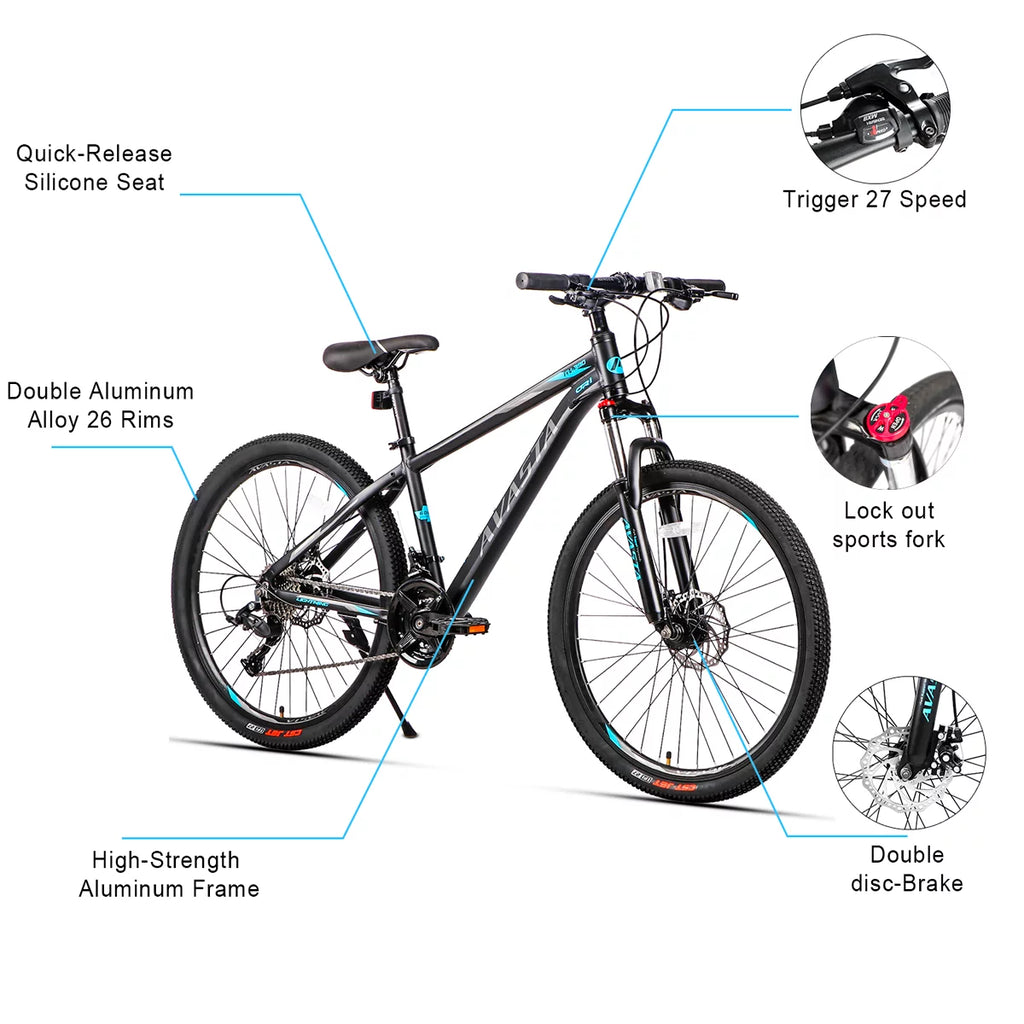 21-Speeds 26-Inch Wheels Aluminum Frame Disc Brakes Mountain Bike W908353