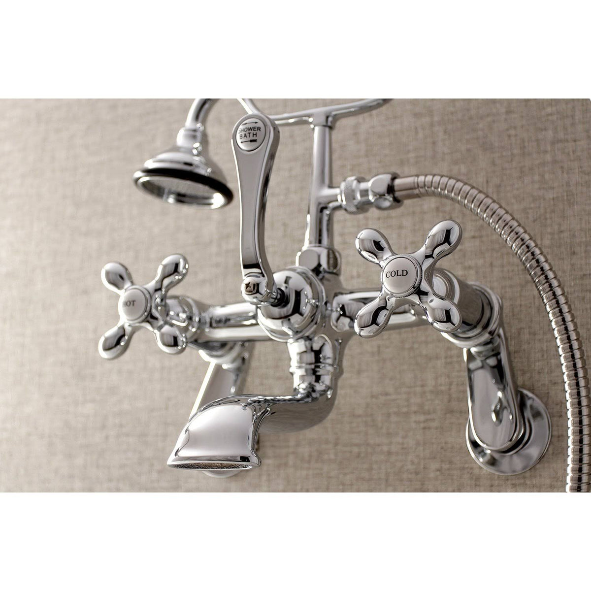 Matte Black Wall Mount Tub Faucet with Hand Shower F5913
