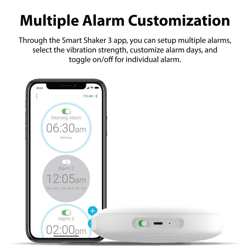Black Vibration Bed Shaker Bluetooth Alarm Clock T58101