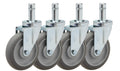 5 Caster Set for Metro Shelving: 4 Swivels with Non-Marking Thermoplastic Rubber Wheel T7433